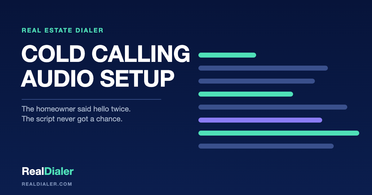 RealDialer graphic of a headset on a desk with a two-second timer beside a ringing phone icon