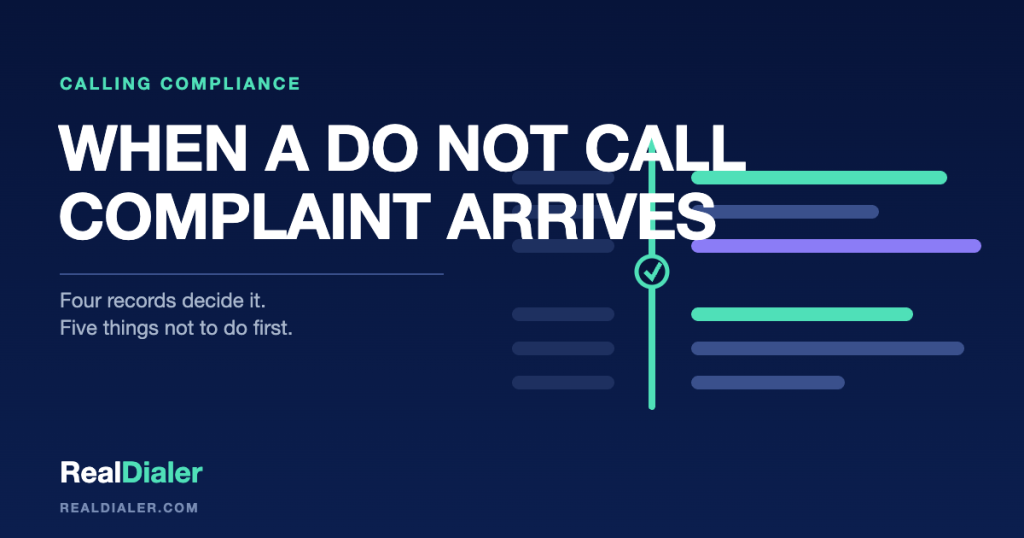 RealDialer graphic of an opened envelope on a desk beside a call log with two entries circled