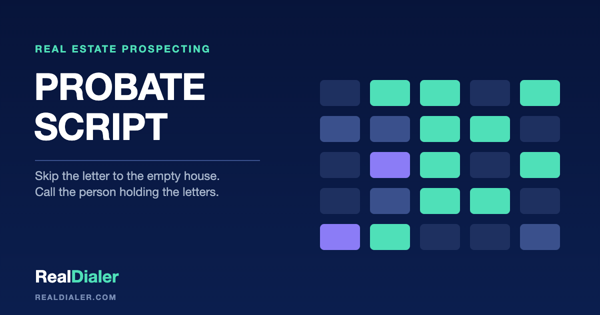RealDialer graphic of an unopened envelope at a front door beside a phone handset with a court document under it