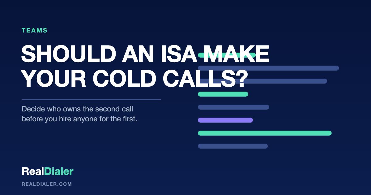 RealDialer graphic of two phones, a first call and a second call, with an arrow between them labeled handoff