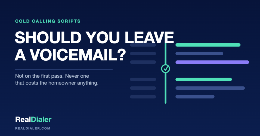 RealDialer graphic of a voicemail icon with a stopwatch reading fifteen seconds and a list of call types beside it