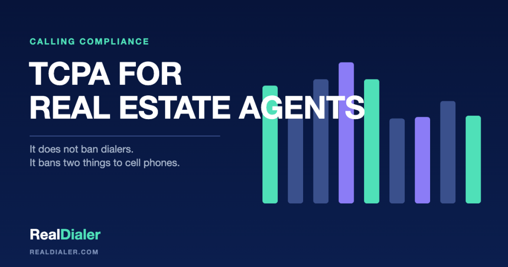 RealDialer graphic of a cell phone with two things blocked from reaching it: an automated dialer and a recorded voice