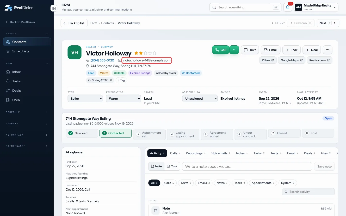 Click the address to write in your own email app