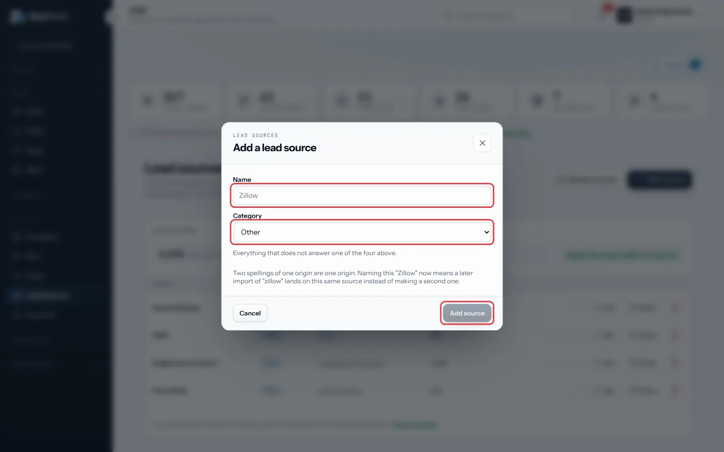 Name it, pick a category, then Add source