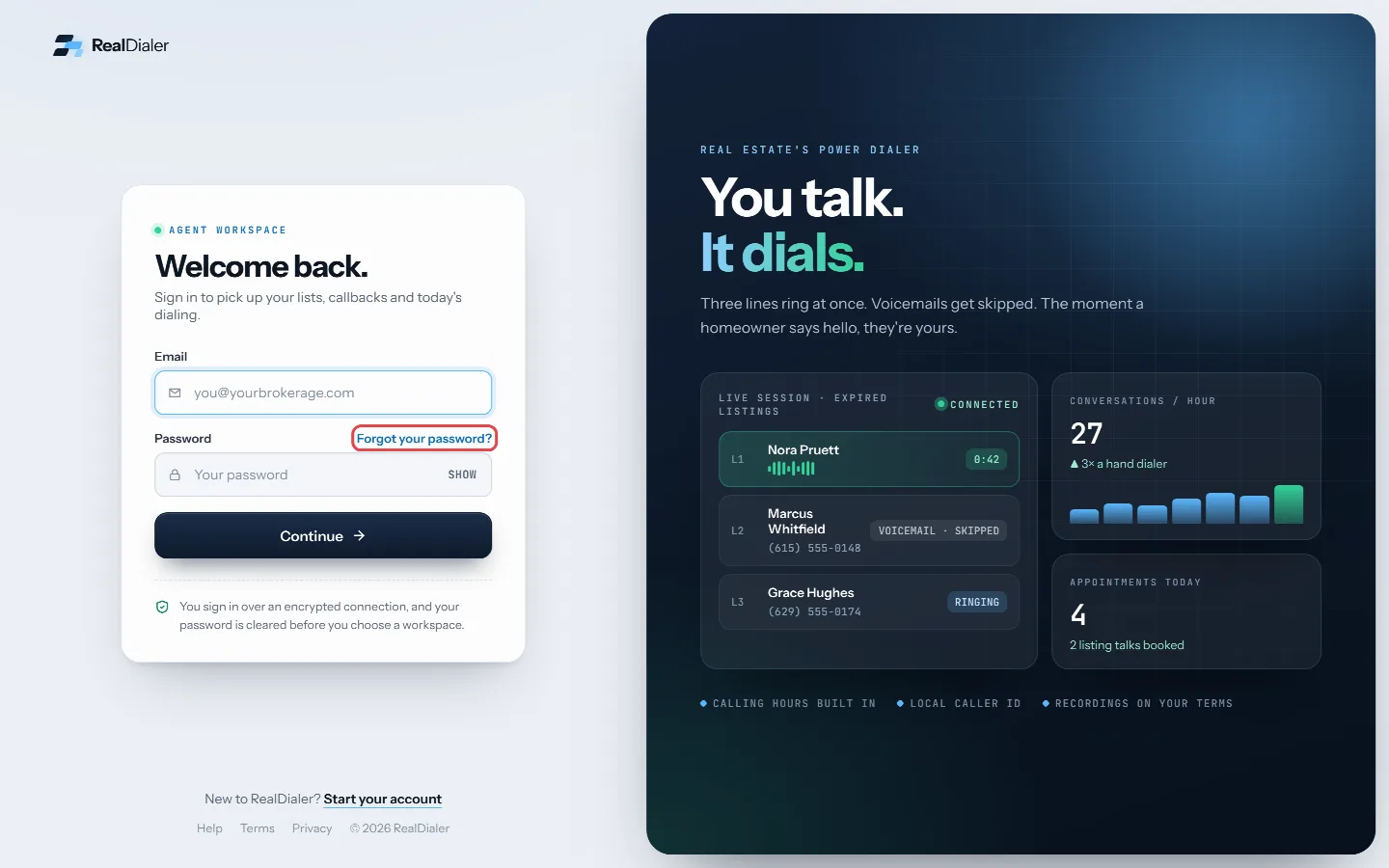 Forgot your password? beside Password