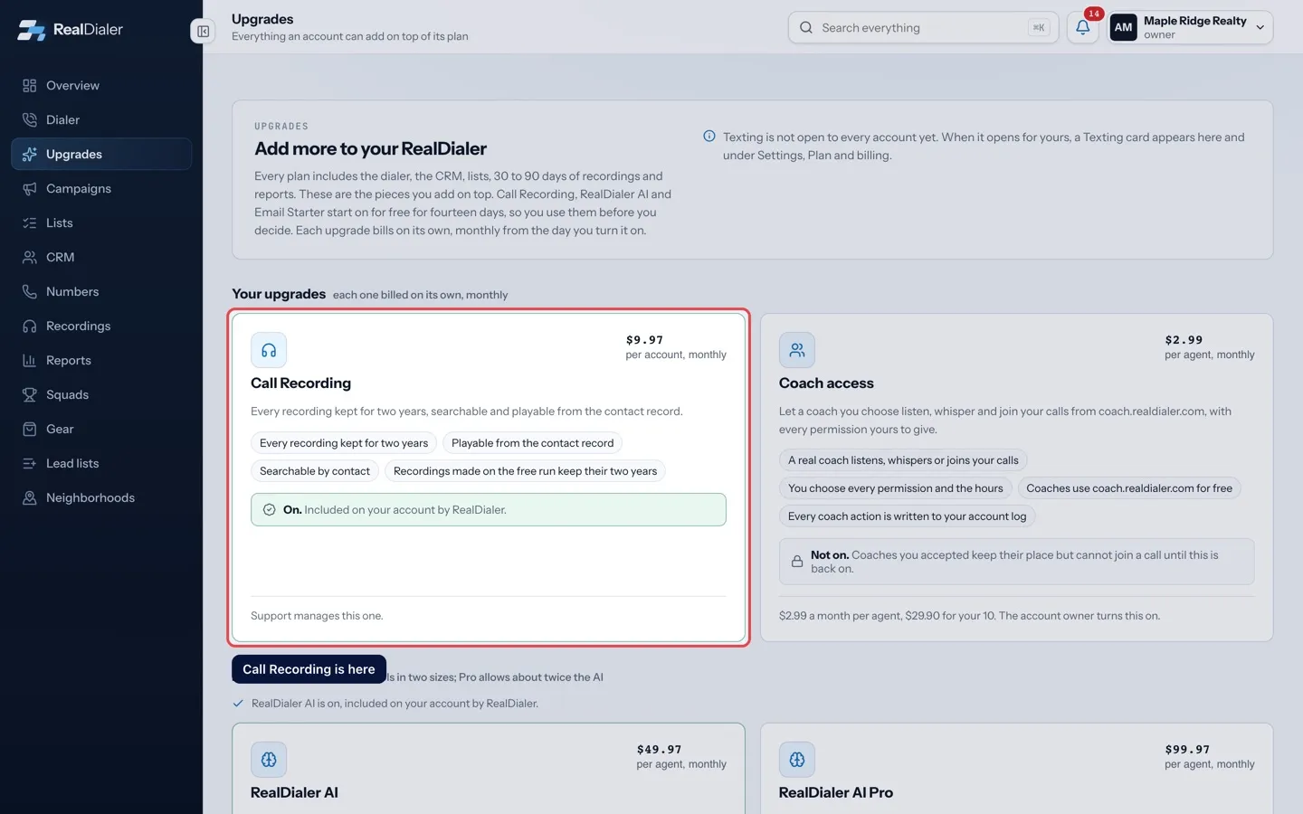 The Call Recording upgrade: Call Recording is here